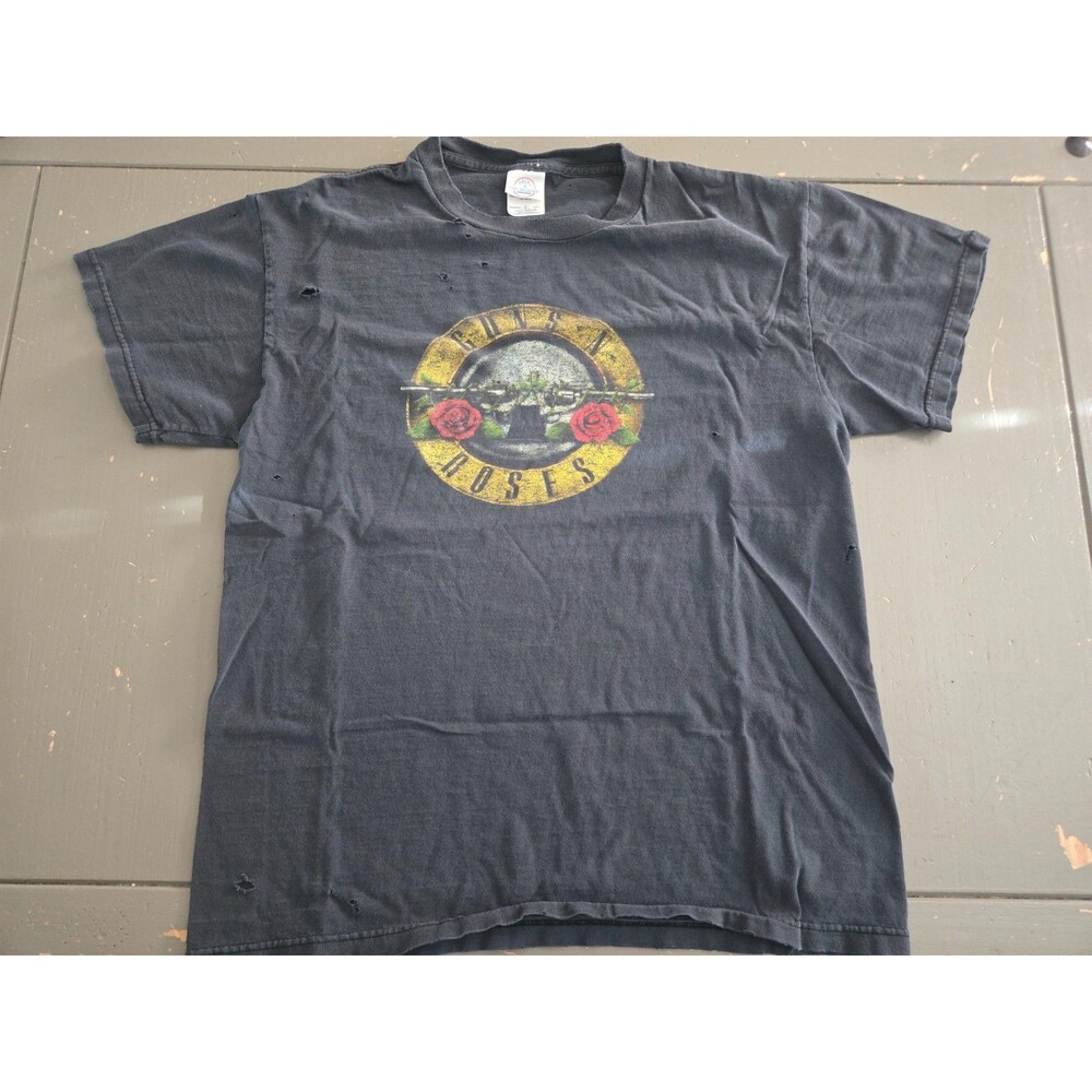 GUNS N ROSES Graphic Print Short Sleeve Black Tshirt Delta Pro Weight Size Med